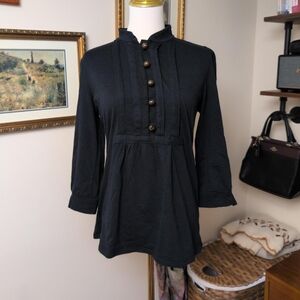 Banana Republic Black Blouse with Button Accents